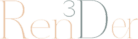 An elegant and stylized text logo which reads "render 3d.